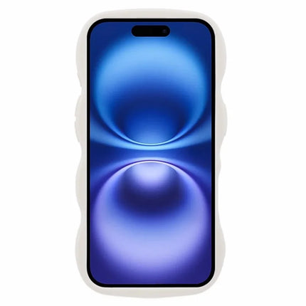 WANLONFENG XL Series for iPhone 16 Case Wave Edge TPU Cover with Tempered Glass Film