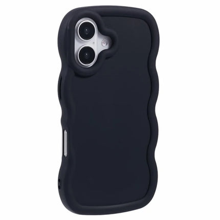 WANLONFENG XL Series for iPhone 16 Case Wave Edge TPU Cover with Tempered Glass Film