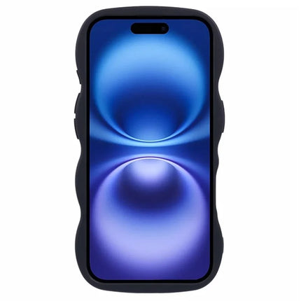 WANLONFENG XL Series for iPhone 16 Case Wave Edge TPU Cover with Tempered Glass Film