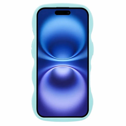 WANLONFENG XL Series for iPhone 16 Case Wave Edge TPU Cover with Tempered Glass Film