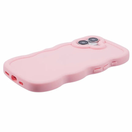 WANLONFENG XL Series for iPhone 16 Plus Case Wave Edge TPU Cover with Tempered Glass Film