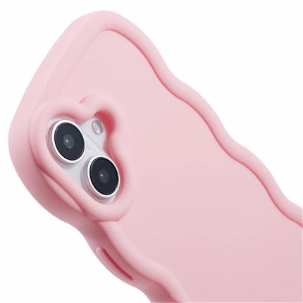 WANLONFENG XL Series for iPhone 16 Plus Case Wave Edge TPU Cover with Tempered Glass Film