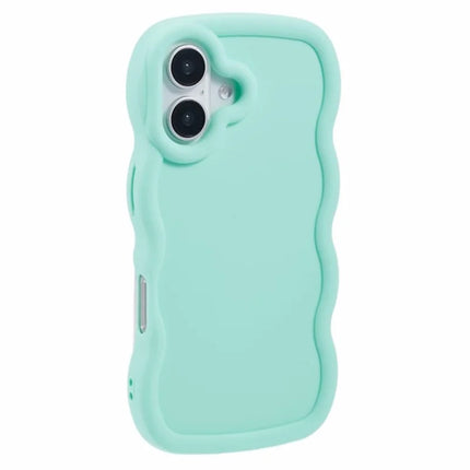 WANLONFENG XL Series for iPhone 16 Plus Case Wave Edge TPU Cover with Tempered Glass Film