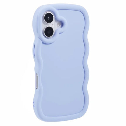 WANLONFENG XL Series for iPhone 16 Plus Case Wave Edge TPU Cover with Tempered Glass Film