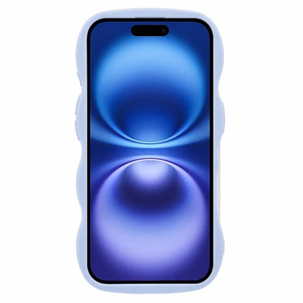 WANLONFENG XL Series for iPhone 16 Plus Case Wave Edge TPU Cover with Tempered Glass Film