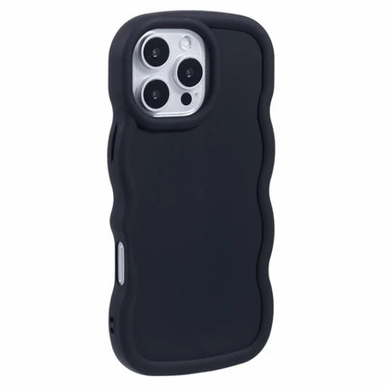 WANLONFENG XL Series for iPhone 16 Pro Max Case Wave Edge TPU Cover with Tempered Glass Film