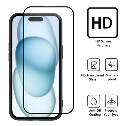 WANLONFENG XL Series for iPhone 16 Pro Max Case Wave Edge TPU Cover with Tempered Glass Film