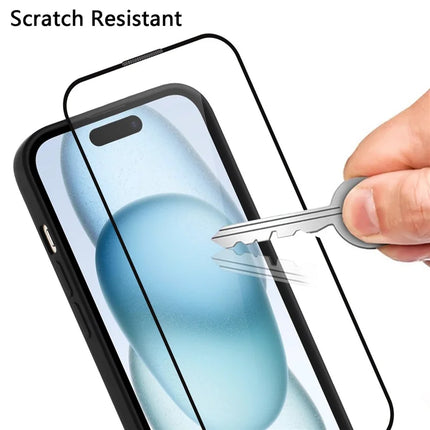WANLONFENG XL Series for iPhone 16 Pro Max Case Wave Edge TPU Cover with Tempered Glass Film