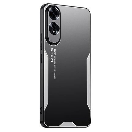 For Oppo A60 4G Phone Case Aluminium Alloy TPU PC Back Cover - Silver