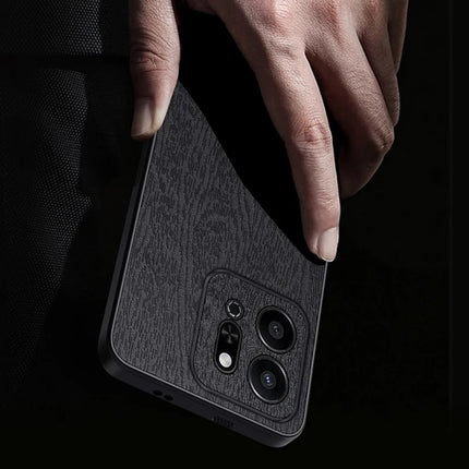 For Honor Play 9T Case Wood Texture PU Leather Coated PC+TPU Phone Cover