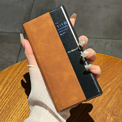 For Huawei Mate XT Ultimate Case Sheepskin Leather+PC Kickstand Phone Cover