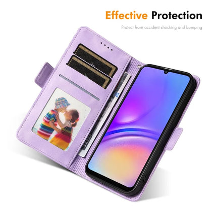 For Samsung Galaxy A06 Wallet Case ENKAY Imprint PU Leather Phone Stand Cover with Tempered Glass