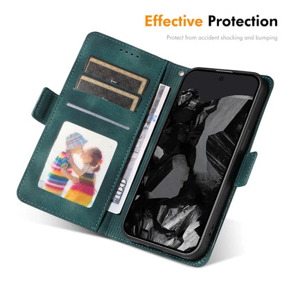 For Google Pixel 9 Pro XL Wallet Case ENKAY Imprint PU Leather Phone Stand Cover with Tempered Glass