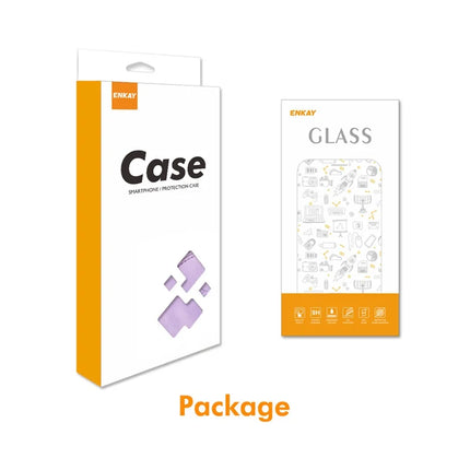 For Oppo Reno12 F 4G Wallet Case ENKAY Imprint PU Leather Phone Stand Cover with Tempered Glass