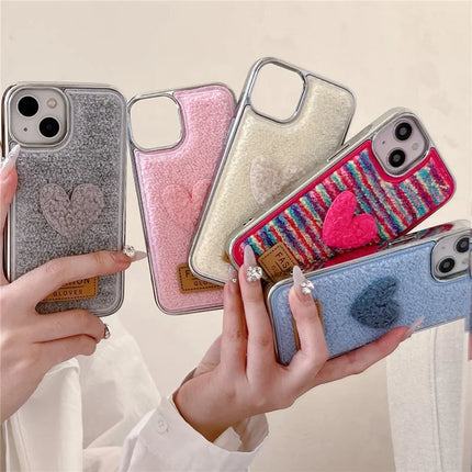 ShopCaseCart Model Case  For  iPhone 15 Pro Max Case Cute Love Heart TPU Electroplating Phone Cover