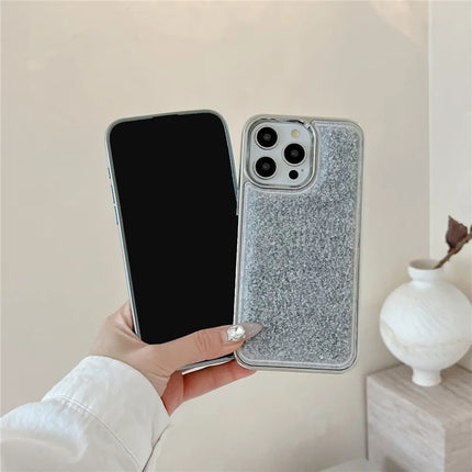 For iPhone 15 Pro Max Case Towel Felt Design TPU Electroplating Phone Cover