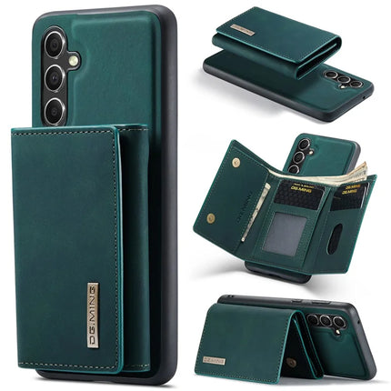 DG.MING M1 Series for Samsung Galaxy A16 5G / A16 4G Case Kickstand PU Phone Cover with Detachable Wallet - Green