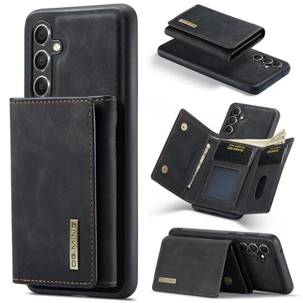 DG.MING M1 Series for Samsung Galaxy A16 5G / A16 4G Case Kickstand PU Phone Cover with Detachable Wallet - Black