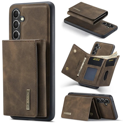 DG.MING M1 Series for Samsung Galaxy A16 5G / A16 4G Case Kickstand PU Phone Cover with Detachable Wallet - Coffee