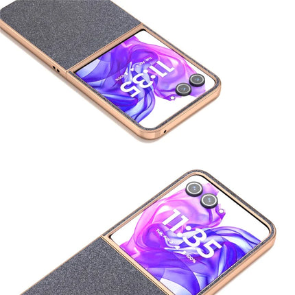 For Motorola Razr 50 Ultra 5G Case Electroplating Phone Cover Glitter Surface Design PU+TPU Protective Case