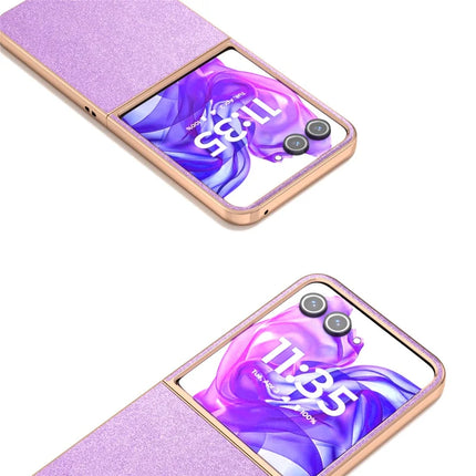 For Motorola Razr 50 Ultra 5G Case Electroplating Phone Cover Glitter Surface Design PU+TPU Protective Case