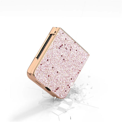 For Motorola Razr 50 Ultra 5G Case Electroplating Phone Cover Glitter Surface Design PU+TPU Protective Case