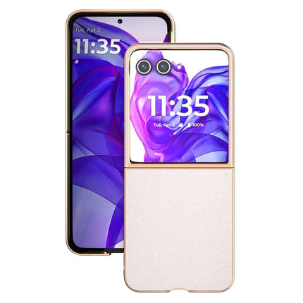 For Motorola Razr 50 Ultra 5G Case Electroplating Phone Cover Glitter Surface Design PU+TPU Protective Case