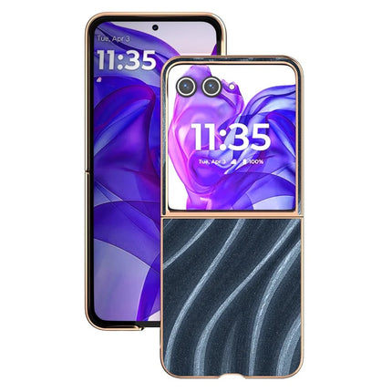 For Motorola Razr 50 Ultra 5G Case Electroplating Phone Cover Milky Way Pattern PU+TPU Protective Case