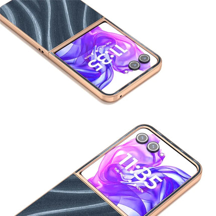 For Motorola Razr 50 Ultra 5G Case Electroplating Phone Cover Milky Way Pattern PU+TPU Protective Case