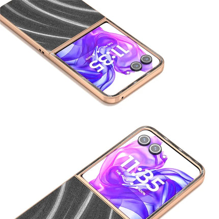 For Motorola Razr 50 Ultra 5G Case Electroplating Phone Cover Milky Way Pattern PU+TPU Protective Case