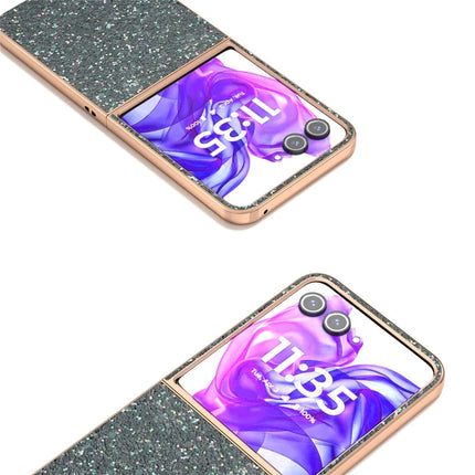 For Motorola Razr 50 Ultra 5G Case Electroplating Phone Cover Colored Glitter Design PU+TPU Protective Case