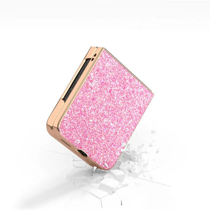 For Motorola Razr 50 Ultra 5G Case Electroplating Phone Cover Colored Glitter Design PU+TPU Protective Case