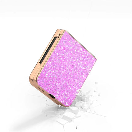 For Motorola Razr 50 Ultra 5G Case Electroplating Phone Cover Colored Glitter Design PU+TPU Protective Case