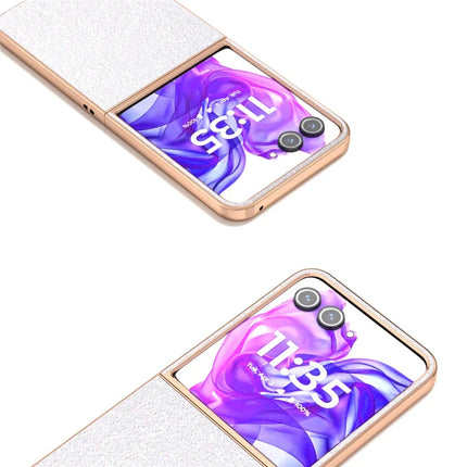 For Motorola Razr 50 Ultra 5G Case Electroplating Phone Cover Colored Glitter Design PU+TPU Protective Case