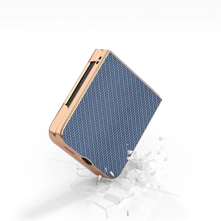 For Motorola Razr 50 Ultra 5G Case Electroplating Phone Cover Carbon Fiber Texture PU+TPU Protective Case