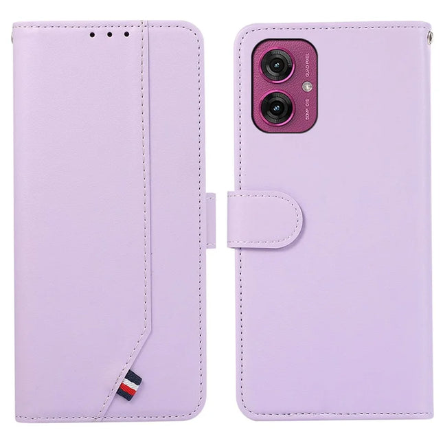 For Motorola Moto G55 5G Case RFID Blocking Flip Leather Phone Cover - Purple