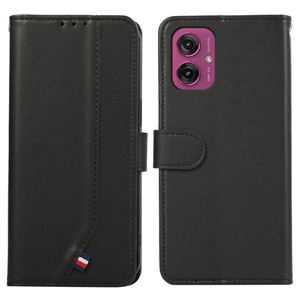 For Motorola Moto G55 5G Case RFID Blocking Flip Leather Phone Cover - Black