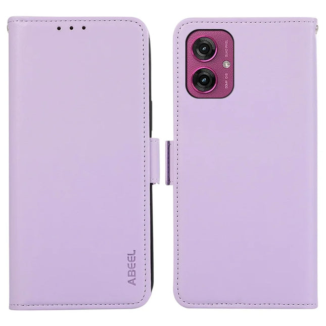 ABEEL For Motorola Moto G55 5G Case Leather Phone Cover with RFID Blocking Wallet - Purple