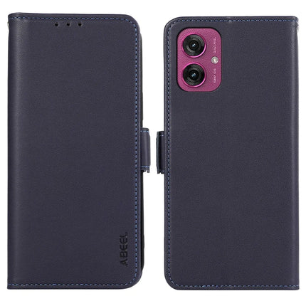 ABEEL For Motorola Moto G55 5G Case Leather Phone Cover with RFID Blocking Wallet - Blue