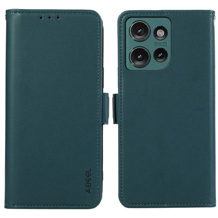 ABEEL For Motorola Edge 50 5G Case Leather Phone Cover with RFID Blocking Wallet - Green
