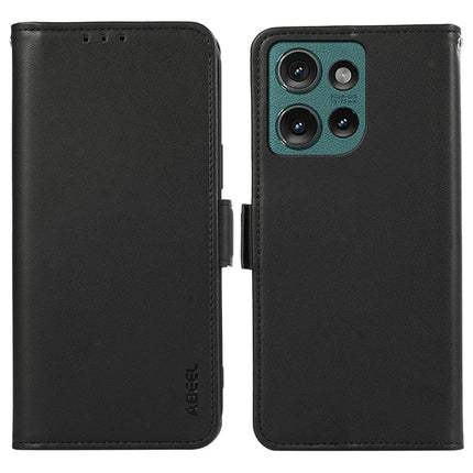 ABEEL For Motorola Edge 50 5G Case Leather Phone Cover with RFID Blocking Wallet - Black