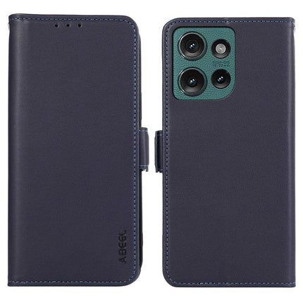 ABEEL For Motorola Edge 50 5G Case Leather Phone Cover with RFID Blocking Wallet - Blue