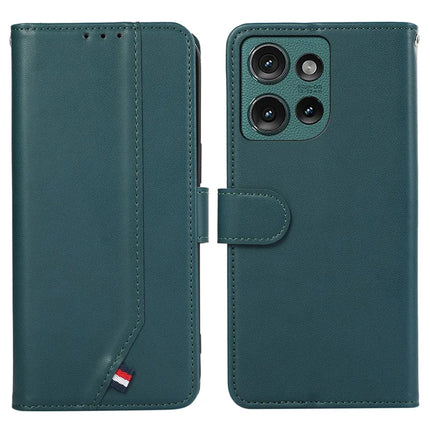 For Motorola Edge 50 5G Case RFID Blocking Flip Leather Phone Cover - Green