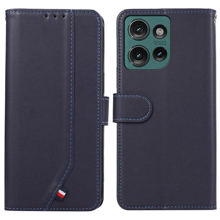 For Motorola Edge 50 5G Case RFID Blocking Flip Leather Phone Cover - Blue