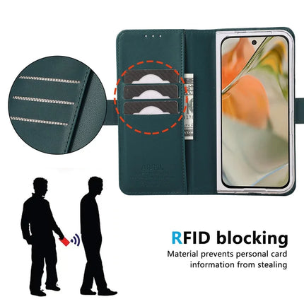 ABEEL Style A02 For Google Pixel 9 Pro Fold 5G Stand Case PC+PU Leather RFID Blocking Wallet Phone Cover