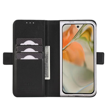 ABEEL Style A02 For Google Pixel 9 Pro Fold 5G Stand Case PC+PU Leather RFID Blocking Wallet Phone Cover