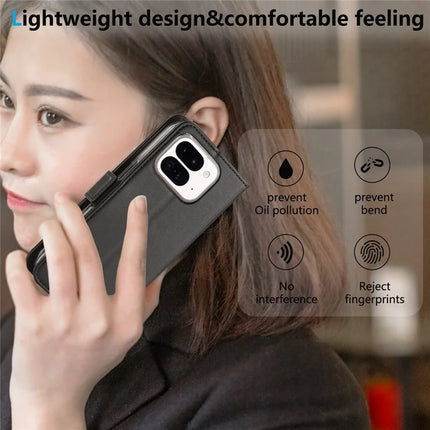 ABEEL Style A02 For Google Pixel 9 Pro Fold 5G Stand Case PC+PU Leather RFID Blocking Wallet Phone Cover
