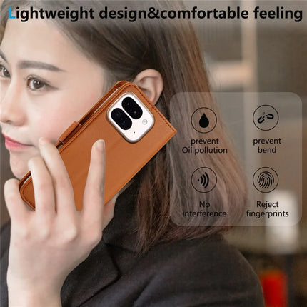 ABEEL Style A02 For Google Pixel 9 Pro Fold 5G Stand Case PC+PU Leather RFID Blocking Wallet Phone Cover