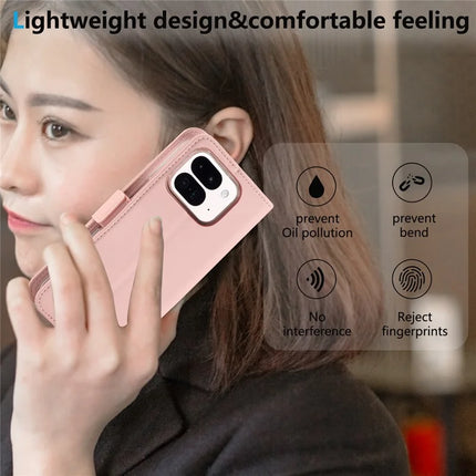 ABEEL Style A02 For Google Pixel 9 Pro Fold 5G Stand Case PC+PU Leather RFID Blocking Wallet Phone Cover