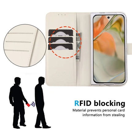 ABEEL Style A02 For Google Pixel 9 Pro Fold 5G Stand Case PC+PU Leather RFID Blocking Wallet Phone Cover